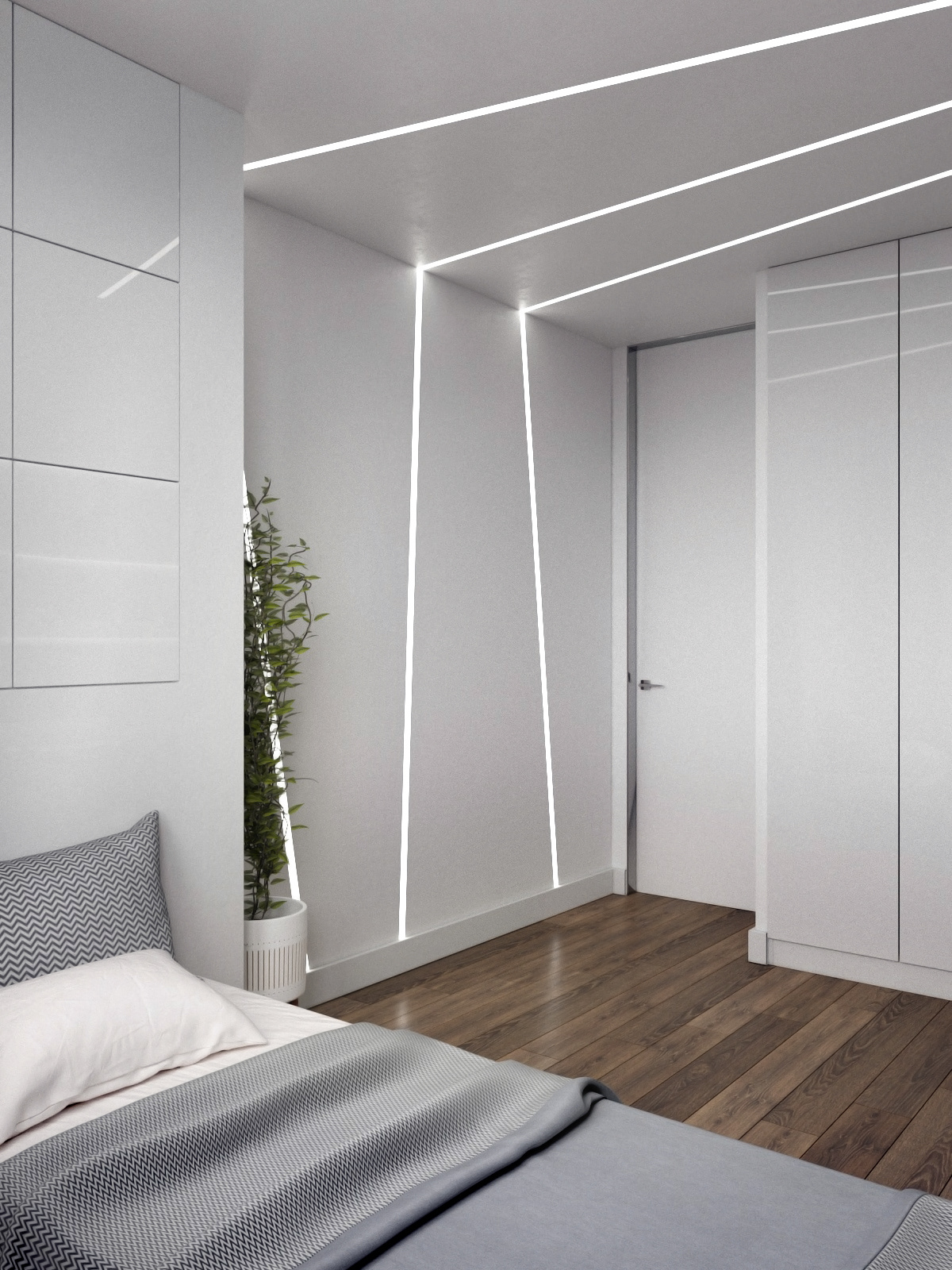 Tia sáng len lỏi vào phòng ngủ, điều hòa không gian sống cho nhà 3 tầng
