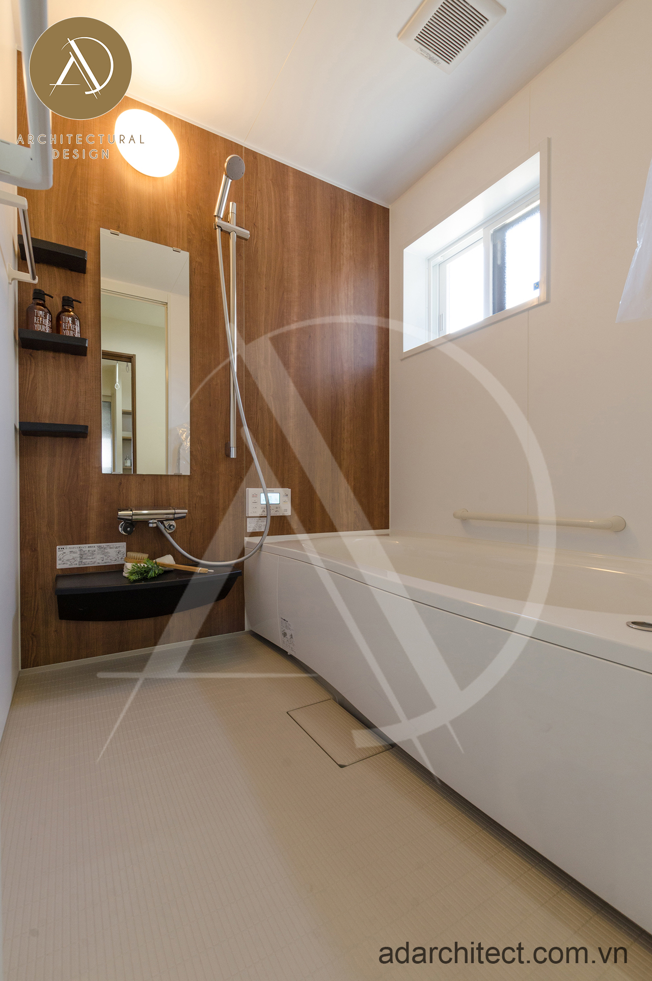 Nội thất nhà tắm đơn giản nhưng vẫn đầy đủ cho mẫu nhà cấp 4 diện tích 6x20m