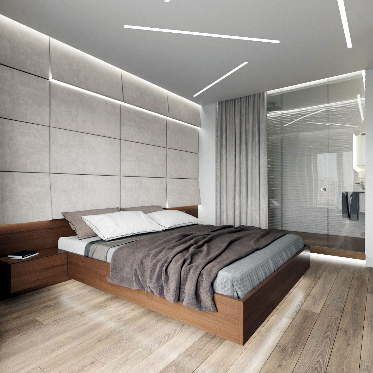 Phòng ngủ lớn với thiết kế đơn giản nhưng vẫn đem lại sự tiện nghi cho mẫu nhà 3 tầng 8x10m