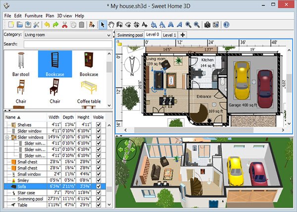 Phần mềm vẽ nhà: Sweet Home 3D