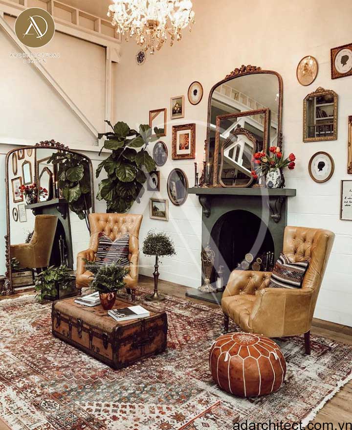 phong cách thiết kế vintage: Những món đồ cổ chính là điểm nhấn cho không gian phòng khách