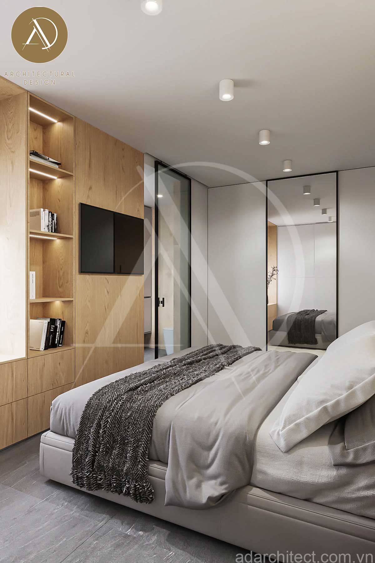 Thiết kế nội thất phòng ngủ đẹp cho mẫu biệt thự 1 tầng 4 phòng ngủ