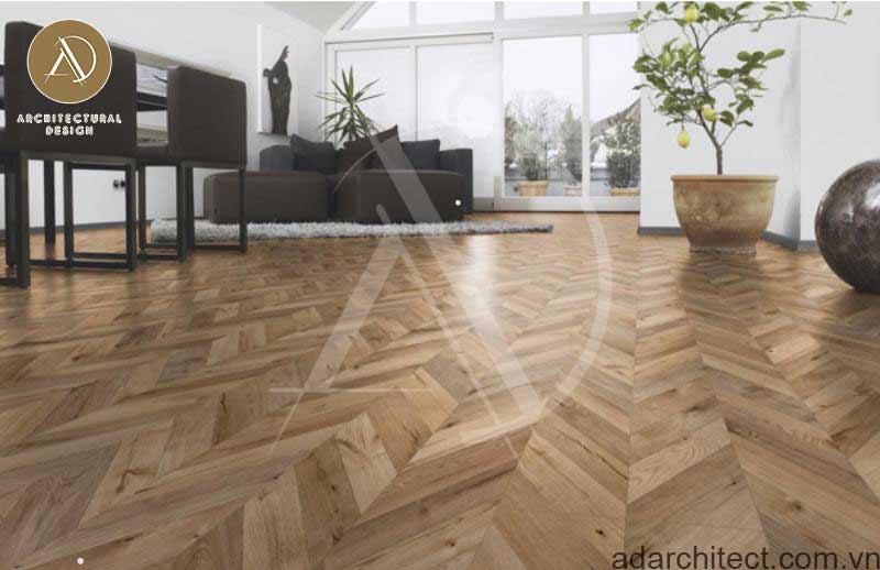 vật liệu lót sàn nhà: Sàn gỗ xương cá