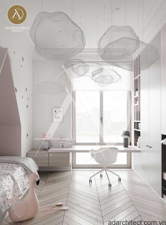Sáng tạo trong thiết kế với đèn trần đám mây cho phòng ngủ trẻ con