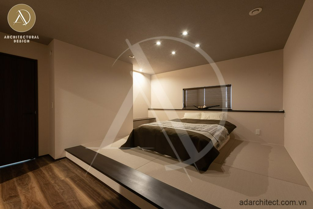 Phòng ngủ được thiết kế sang trọng cho biệt thự mini 1 tầng 