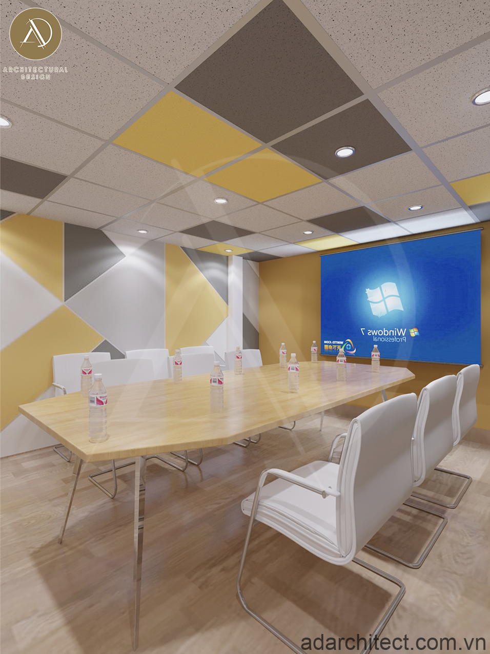 Thiết kế nội thất cho phòng họp của phòng mạch tư hiện đại với không gian rộng rãi