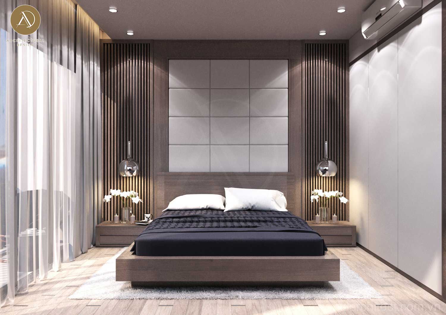 mẫu nhà ở kết hợp kinh doanh: thiết kế nội thất phòng ngủ sang trọng