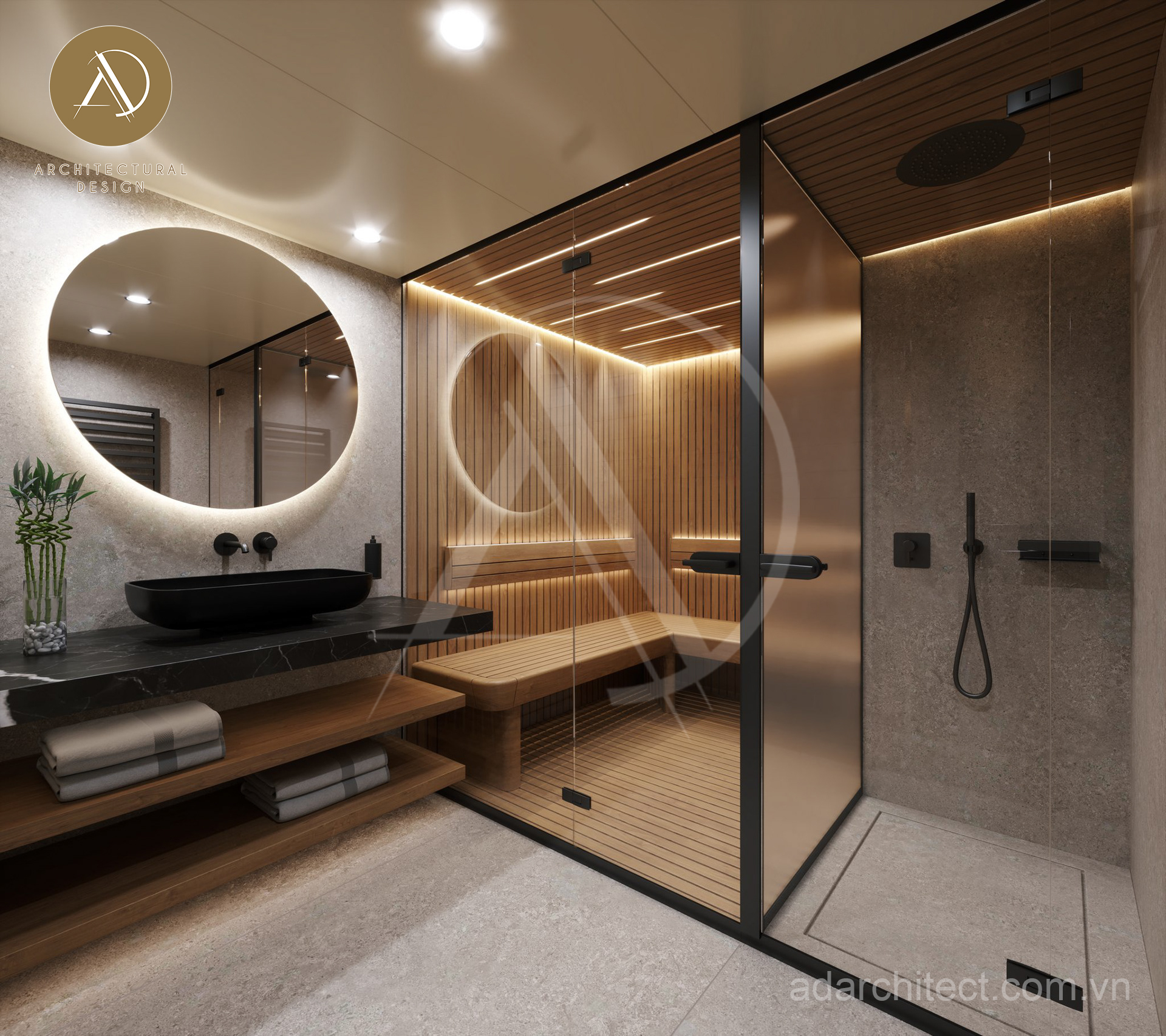Phòng tắm với thiết kế hiện đại và tiện nghi